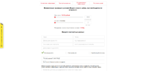 Check the box and click the “Continue” button, enter a password for the account and confirm it, provide passport details, employment information, and details of previously obtained loans Oformlenie zajma v ZHelDorZajm 3